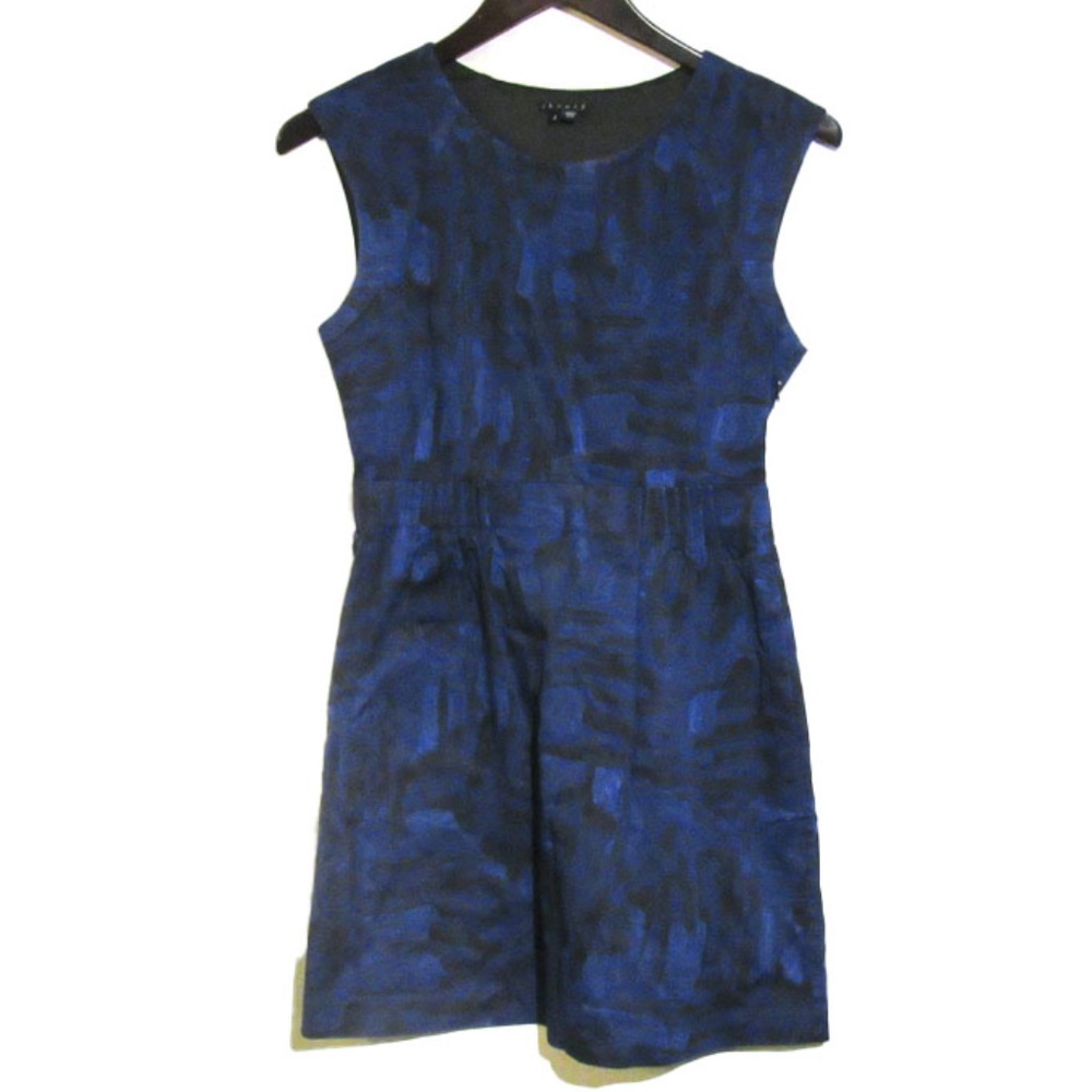 Theory Black and Blue Shyann Mini Shift Dress Sz 2